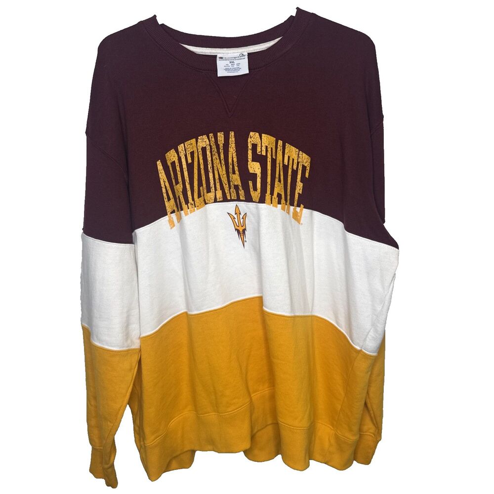 Champion Mens Arizona State University ASU Sun Devils Colorblock Sweatshirt 3XL